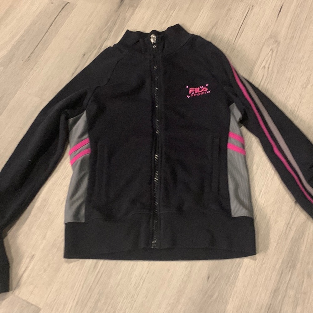 Black pink and gray jacket